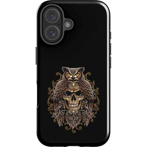 Skull and Owl by Sarah Richter iPhone 16 Impact Case